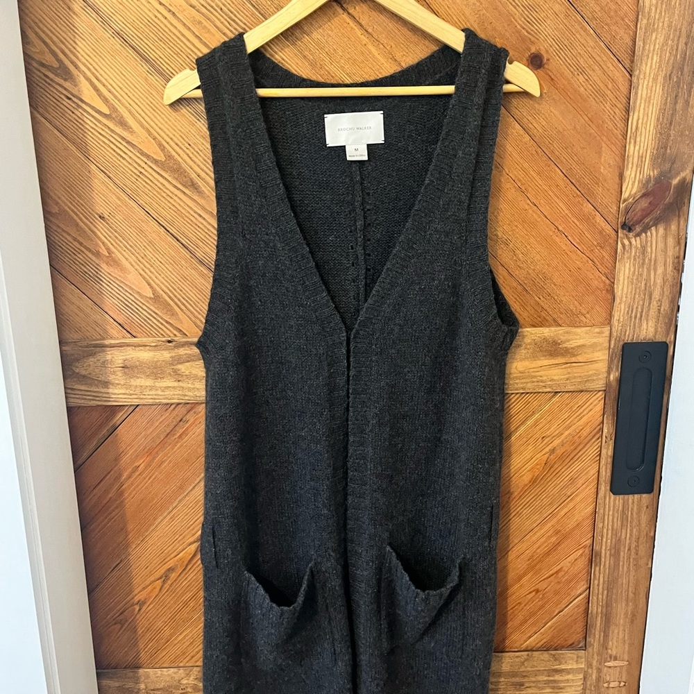 Brochu Walker Cashmere Duster Vest with Pockets